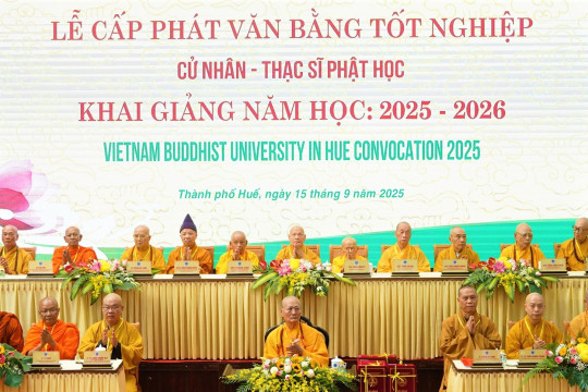 HVPGVN tại Huế: Lễ Cấp phát Văn bằng Tốt nghiệp Cử nhân, Thạc sĩ Phật học và khai giảng năm học 2025-2026