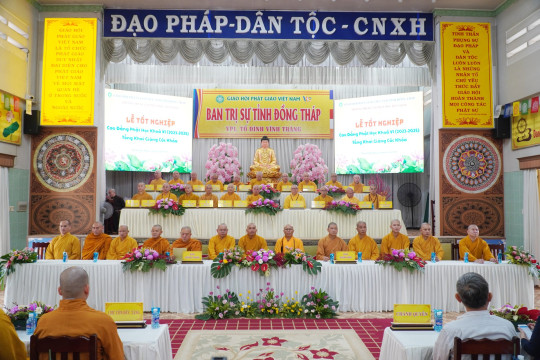 Đồng Tháp: Trường Trung cấp Phật học Tiền Giang tổ chức Tốt nghiệp Cao đẳng Phật học Khóa VI và Tổng khai giảng các lớp