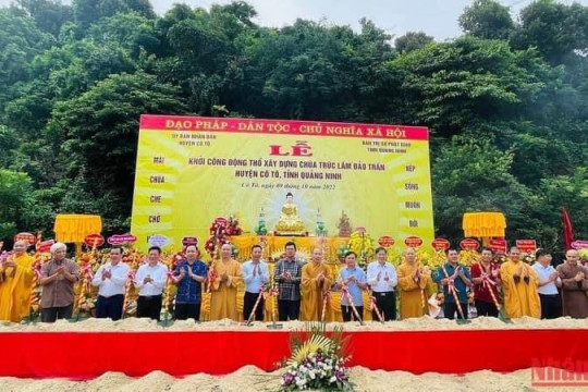 Khởi công xây dựng chùa Trúc Lâm tại đảo Trần, Quảng Ninh