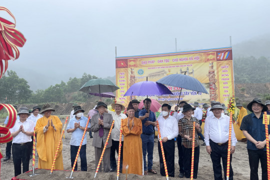 Bắc Giang: Lễ khởi công Gác chuông chùa Hạ- Tây Yên Tử nhân mùa Phật đản