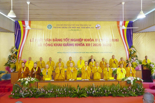 Đồng Nai: Trường Trung cấp Phật học tỉnh long trọng tổ chức Lễ Tốt nghiệp khóa XI (2023–2026) và Khai giảng khóa XII (20